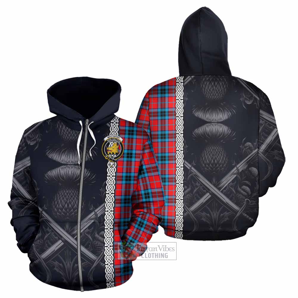 Tartan Vibes Clothing MacTavish (McTavish) Tartan Hoodie with Family Crest Cross Sword Thistle Celtic Vibes