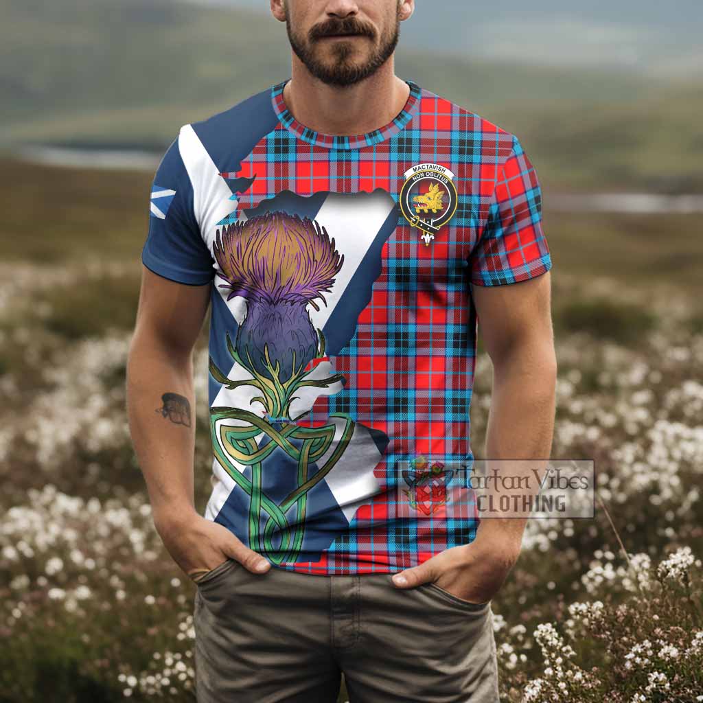 Tartan Vibes Clothing MacTavish (McTavish) Tartan Family Crest T-Shirt Scottish Thistle Celtic Inspired