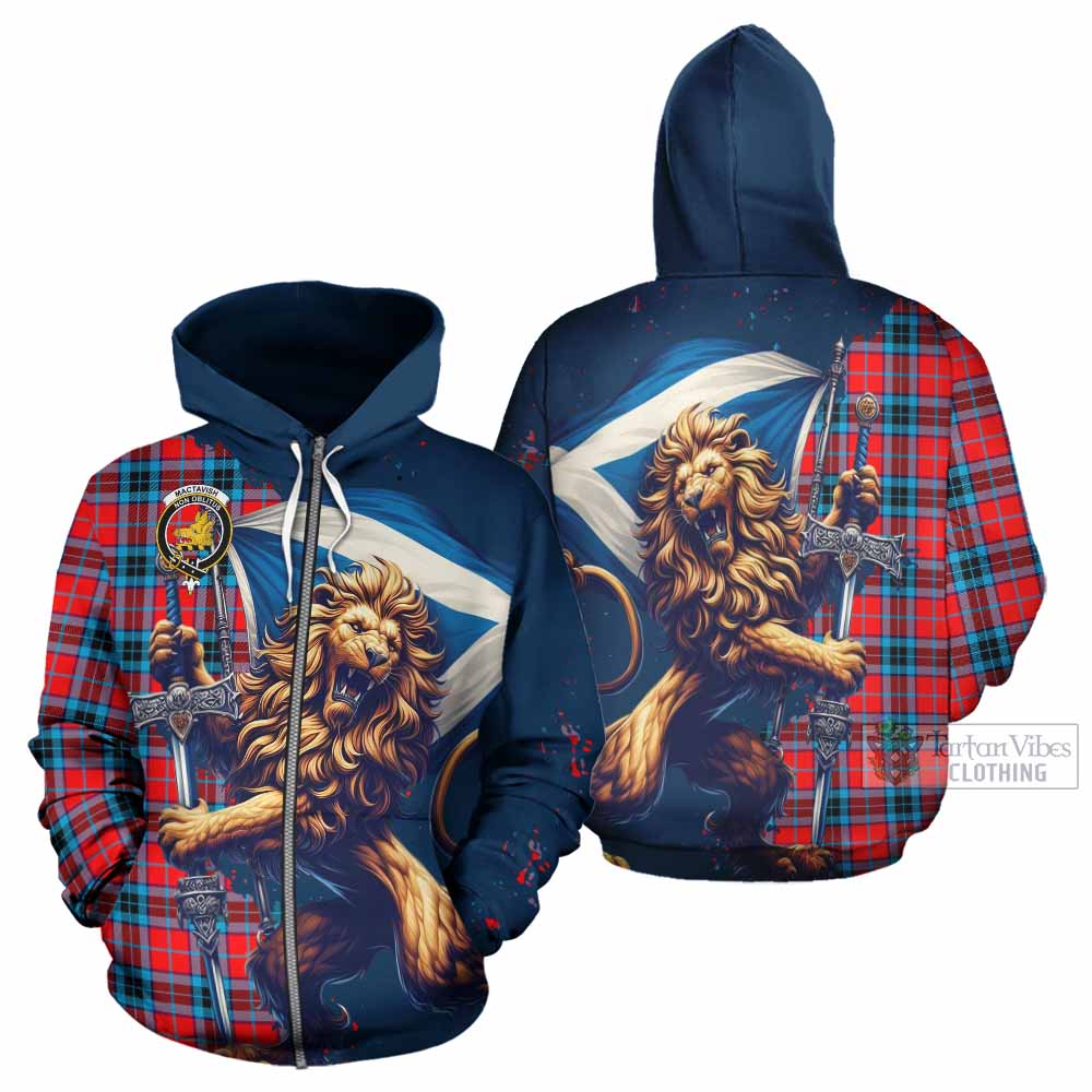 MacThomas (McThomas) Tartan Family Crest Hoodie with Scottish Majestic Lion - Tartan Vibes Clothing