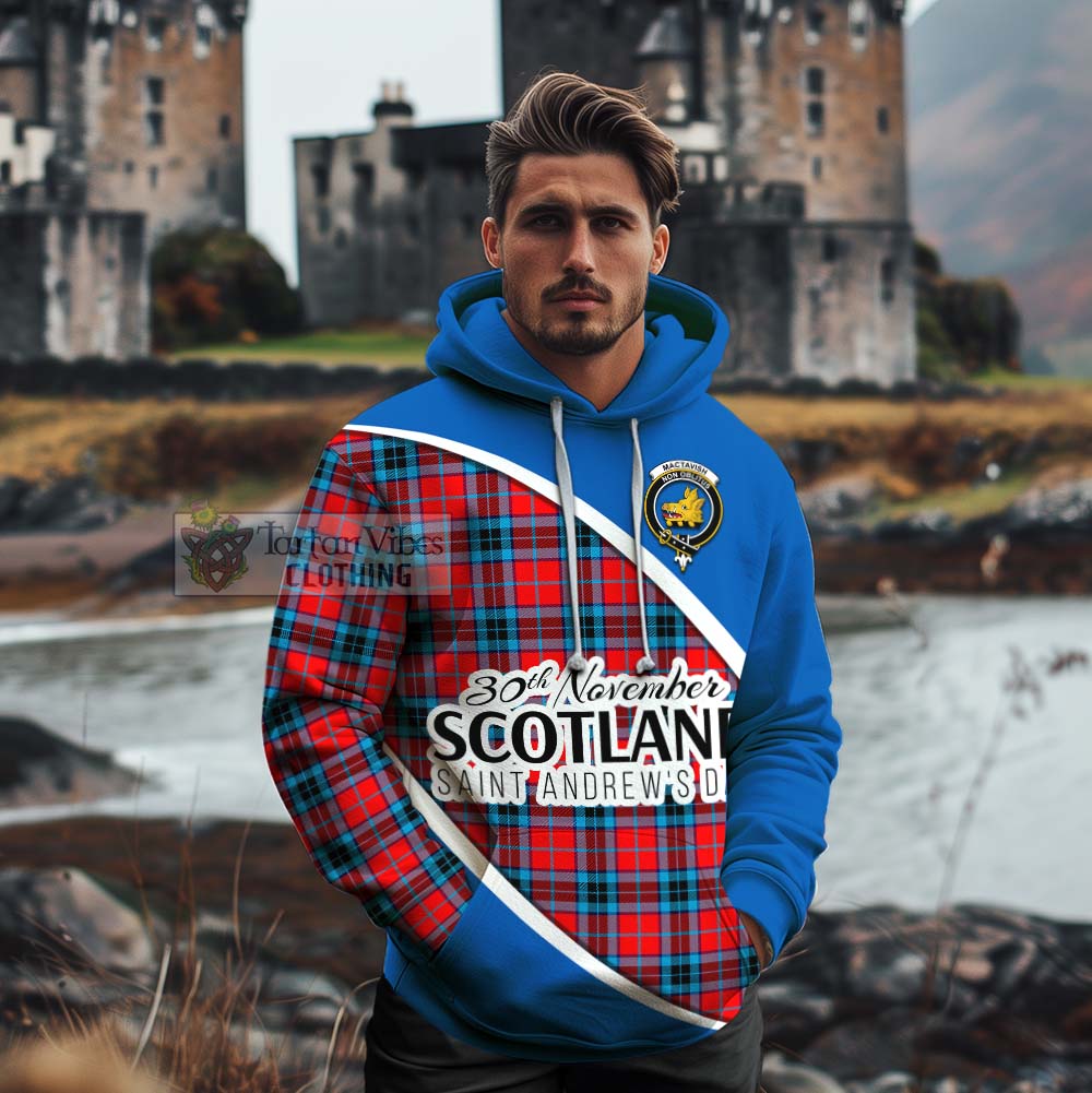 Tartan Vibes Clothing MacTavish (McTavish) Family Crest Tartan Cotton Hoodie Celebrate Saint Andrew's Day in Style