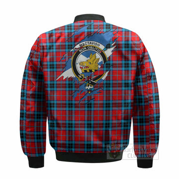 MacTavish (McTavish) Clan Crest In Me Tartan Bomber Jacket Scotland Flag Style