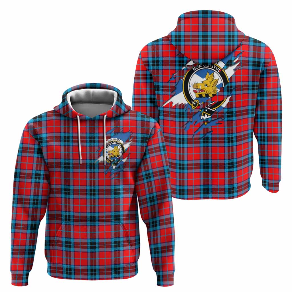 MacTavish (McTavish) Clan Crest In Me Tartan Hoodie Scotland Flag Style