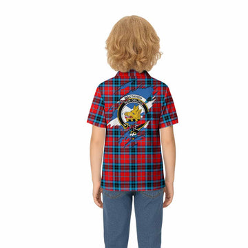 MacTavish (McTavish) Clan Crest In Me Tartan Kid Polo Shirt Scotland Flag Style