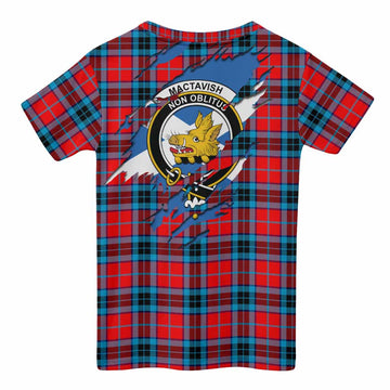 MacTavish (McTavish) Clan Crest In Me Tartan Kid T-shirt Scotland Flag Style