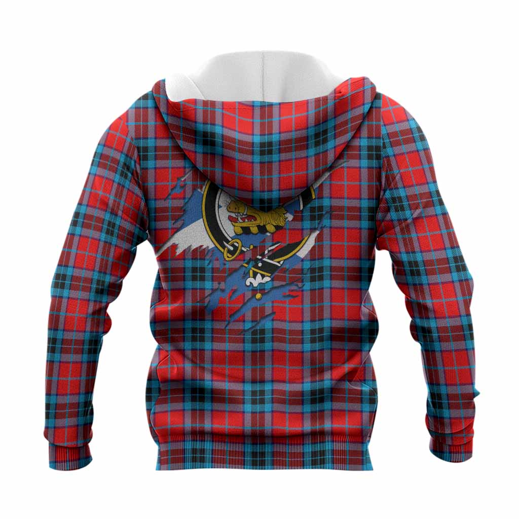 MacTavish (McTavish) Clan Crest In Me Tartan Knitted Hoodie Scotland Flag Style