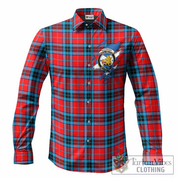 MacTavish (McTavish) Clan Crest In Me Tartan Long Sleeve Button Shirts Scotland Flag Style