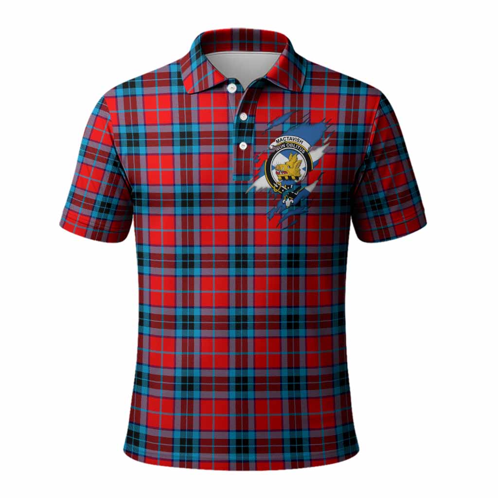 MacTavish (McTavish) Clan Crest In Me Tartan Polo Shirt Scotland Flag Style