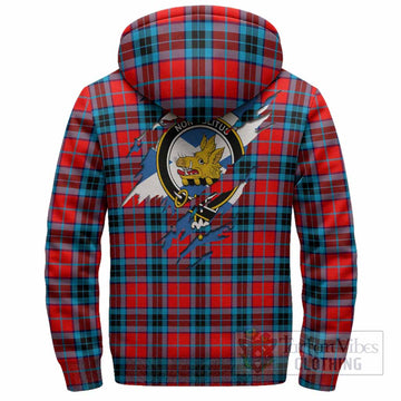MacTavish (McTavish) Clan Crest In Me Tartan Sherpa Hoodie Scotland Flag Style