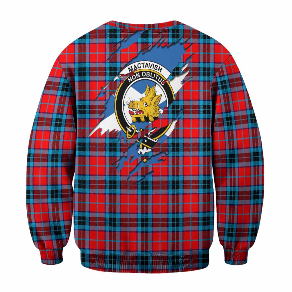 MacTavish (McTavish) Clan Crest In Me Tartan Sweatshirt Scotland Flag Style