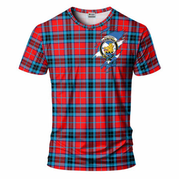 MacTavish (McTavish) Clan Crest In Me Tartan T-Shirt Scotland Flag Style