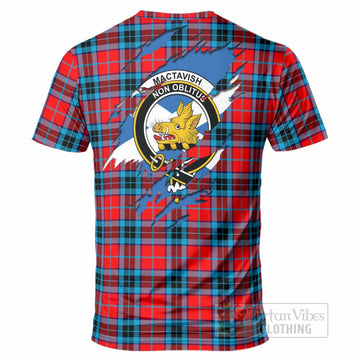 MacTavish (McTavish) Clan Crest In Me Tartan T-Shirt Scotland Flag Style