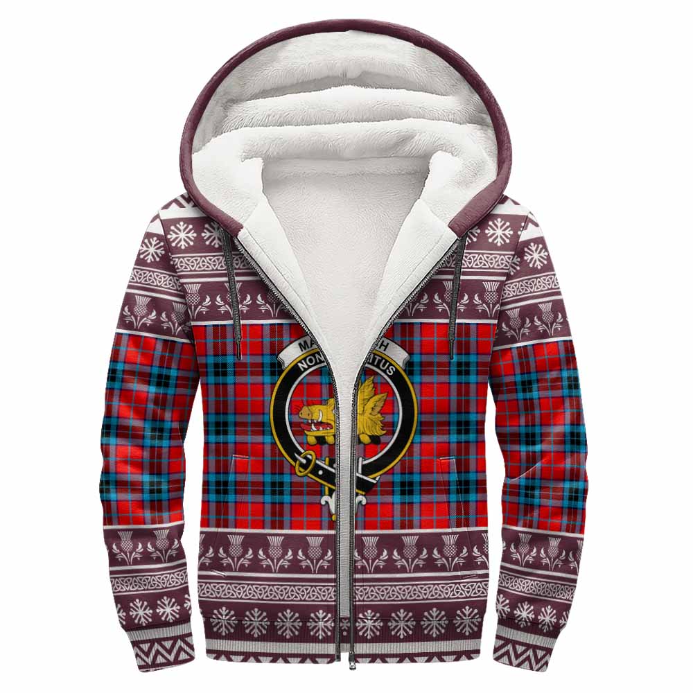 MacTavish (McTavish) Clan Tartan Christmas Fleece Hoodie with Family Crest - Tartan Vibes Clothing
