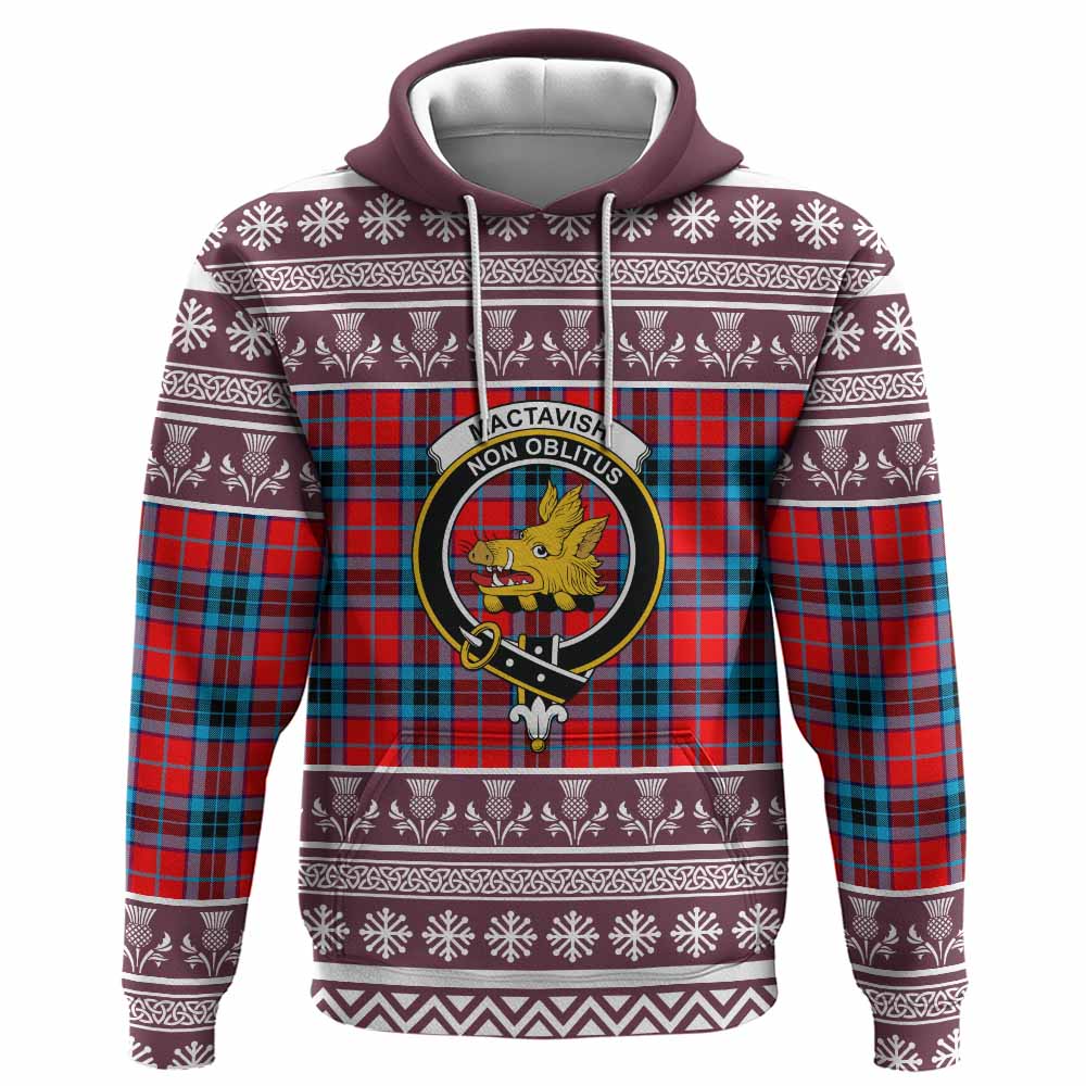 MacTavish (McTavish) Clan Tartan Christmas Hoodie with Family Crest - Tartan Vibes Clothing