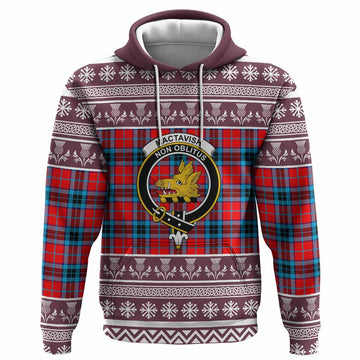 MacTavish (McTavish) Clan Tartan Christmas Hoodie with Family Crest
