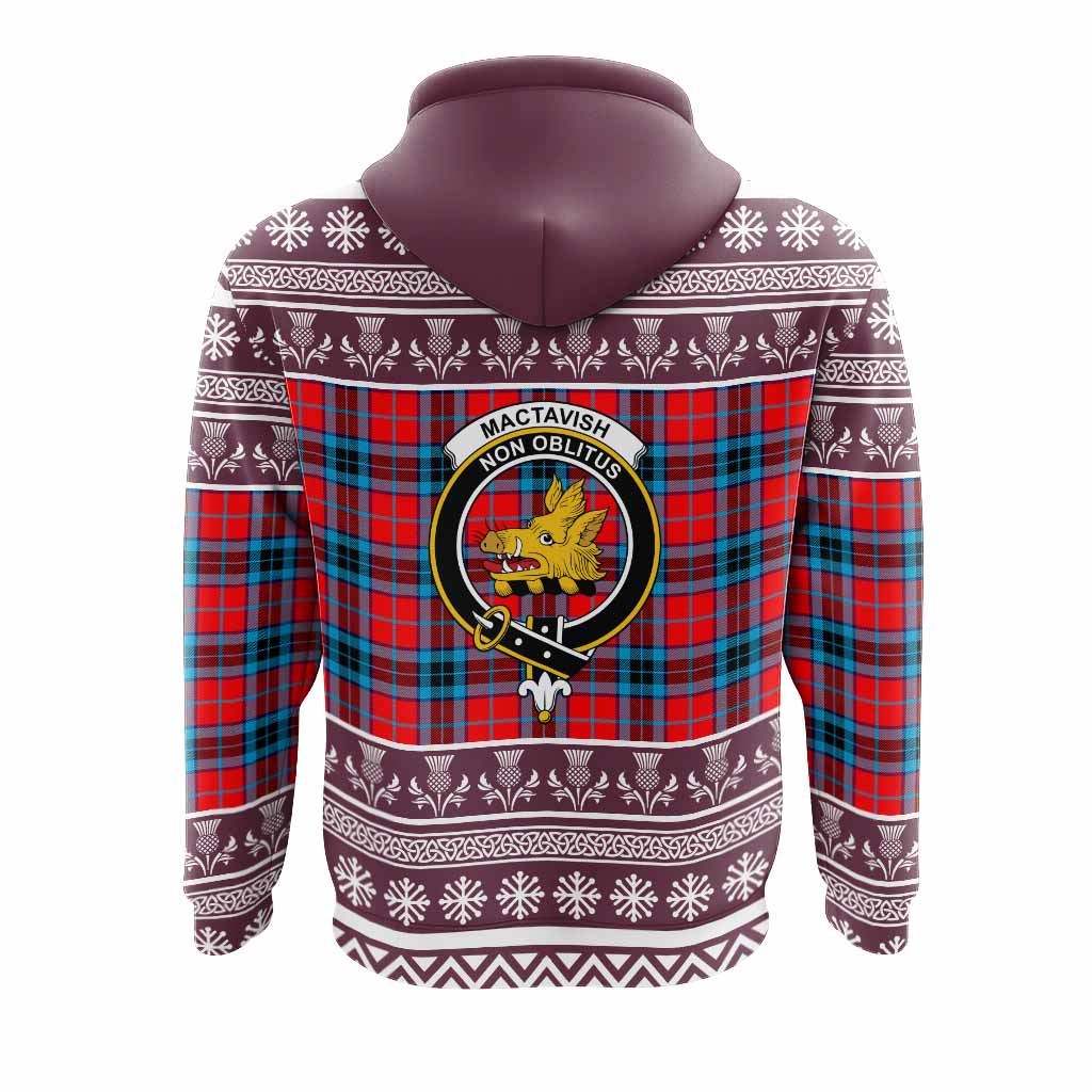 MacTavish (McTavish) Clan Tartan Christmas Hoodie with Family Crest - Tartan Vibes Clothing