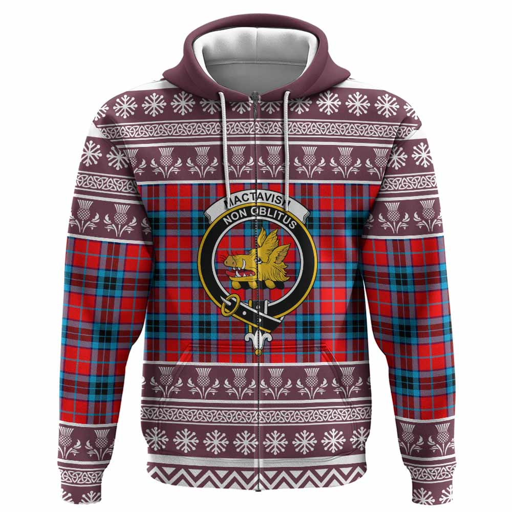 MacTavish (McTavish) Clan Tartan Christmas Hoodie with Family Crest - Tartan Vibes Clothing