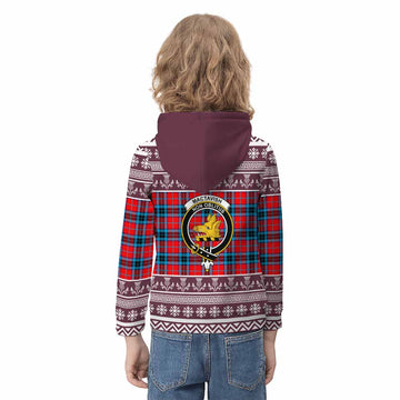 MacTavish (McTavish) Clan Tartan Christmas Kid Hoodie with Family Crest