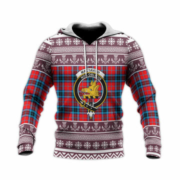 MacTavish (McTavish) Clan Tartan Christmas Knitted Hoodie with Family Crest