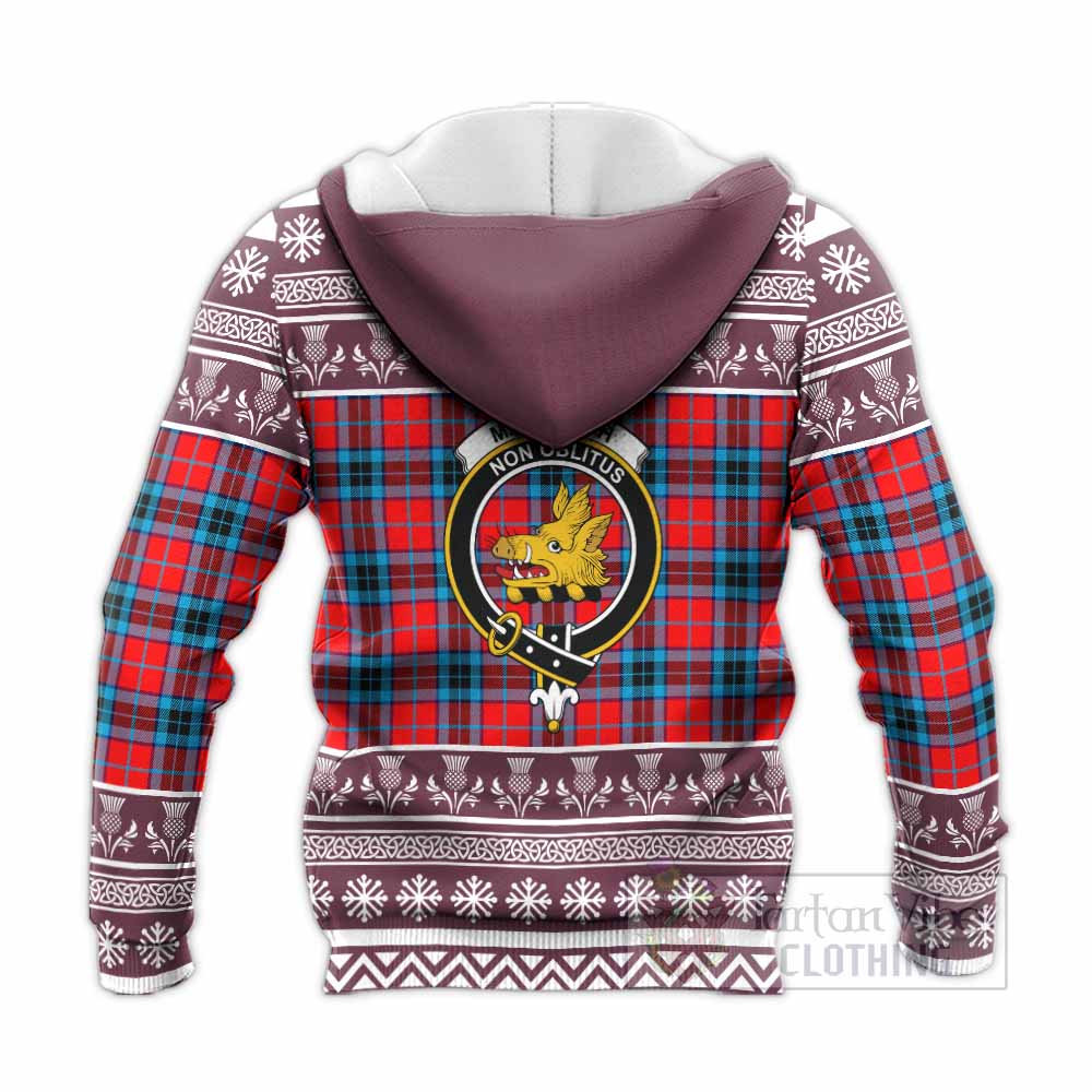MacTavish (McTavish) Clan Tartan Christmas Knitted Hoodie with Family Crest - Tartan Vibes Clothing