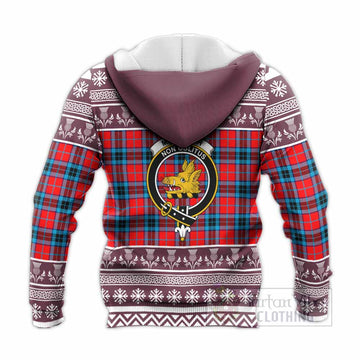 MacTavish (McTavish) Clan Tartan Christmas Knitted Hoodie with Family Crest