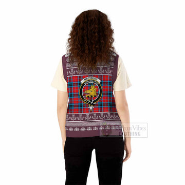 MacTavish (McTavish) Clan Tartan Christmas Knitted V-Neck Vest with Family Crest