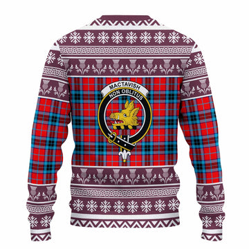 MacTavish (McTavish) Clan Tartan Christmas Ugly Sweater with Family Crest