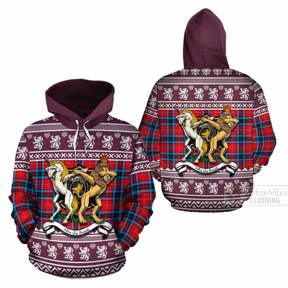 MacTavish (McTavish) Clan Tartan Crest Christmas Cotton Hoodie Coat of Arms Funny Style - Tartan Vibes Clothing