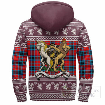 MacTavish (McTavish) Clan Tartan Crest Christmas Fleece Hoodie Coat of Arms Funny Style
