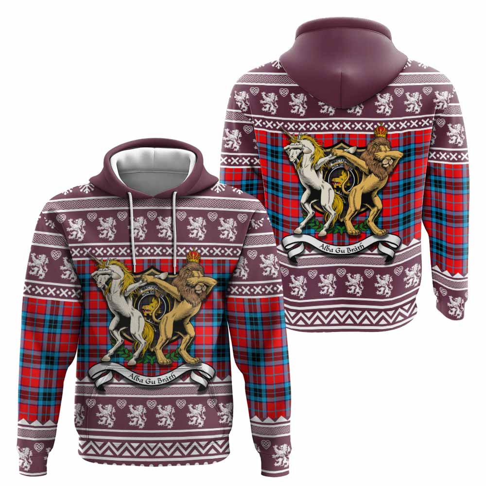 MacTavish (McTavish) Clan Tartan Crest Christmas Hoodie Coat of Arms Funny Style - Tartan Vibes Clothing
