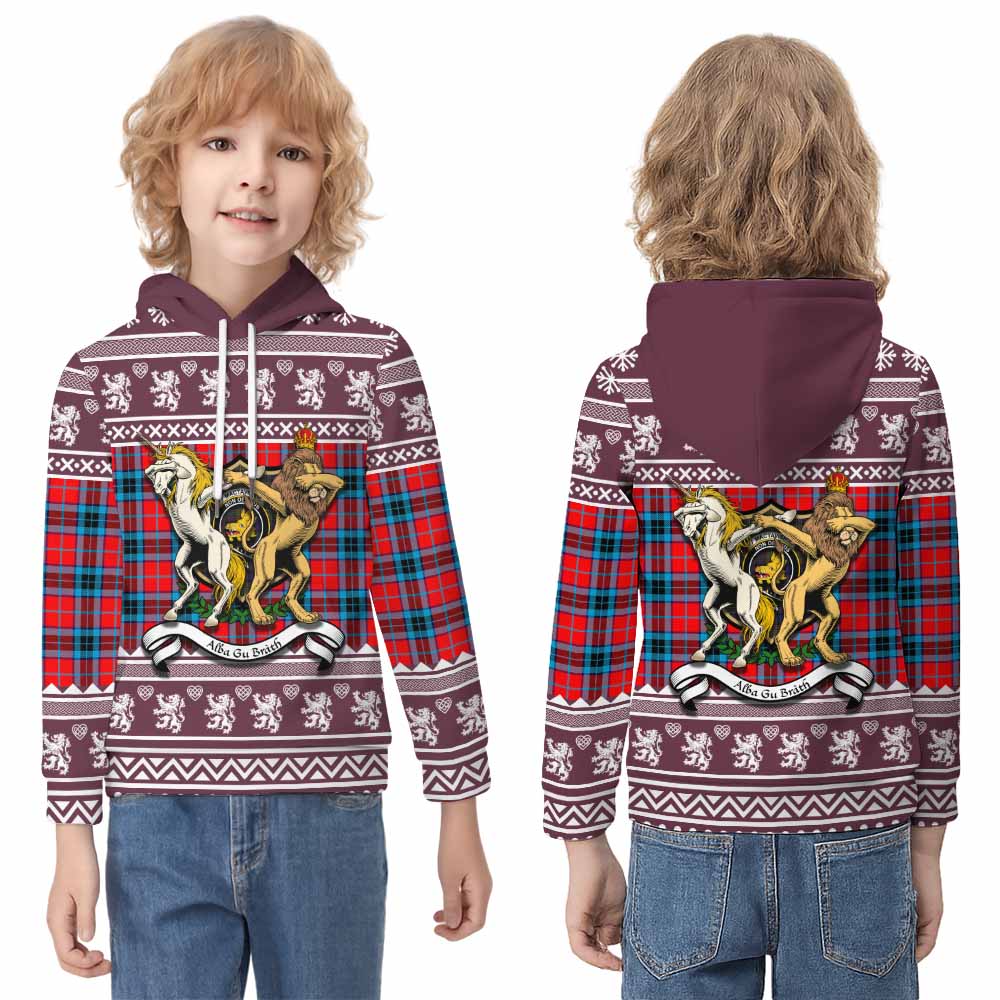 MacTavish (McTavish) Clan Tartan Crest Christmas Kid Hoodie Coat of Arms Funny Style - Tartan Vibes Clothing