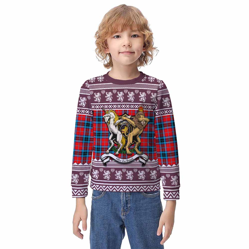 MacTavish (McTavish) Clan Tartan Crest Christmas Kid Ugly Sweatshirt Coat of Arms Funny Style - Tartan Vibes Clothing