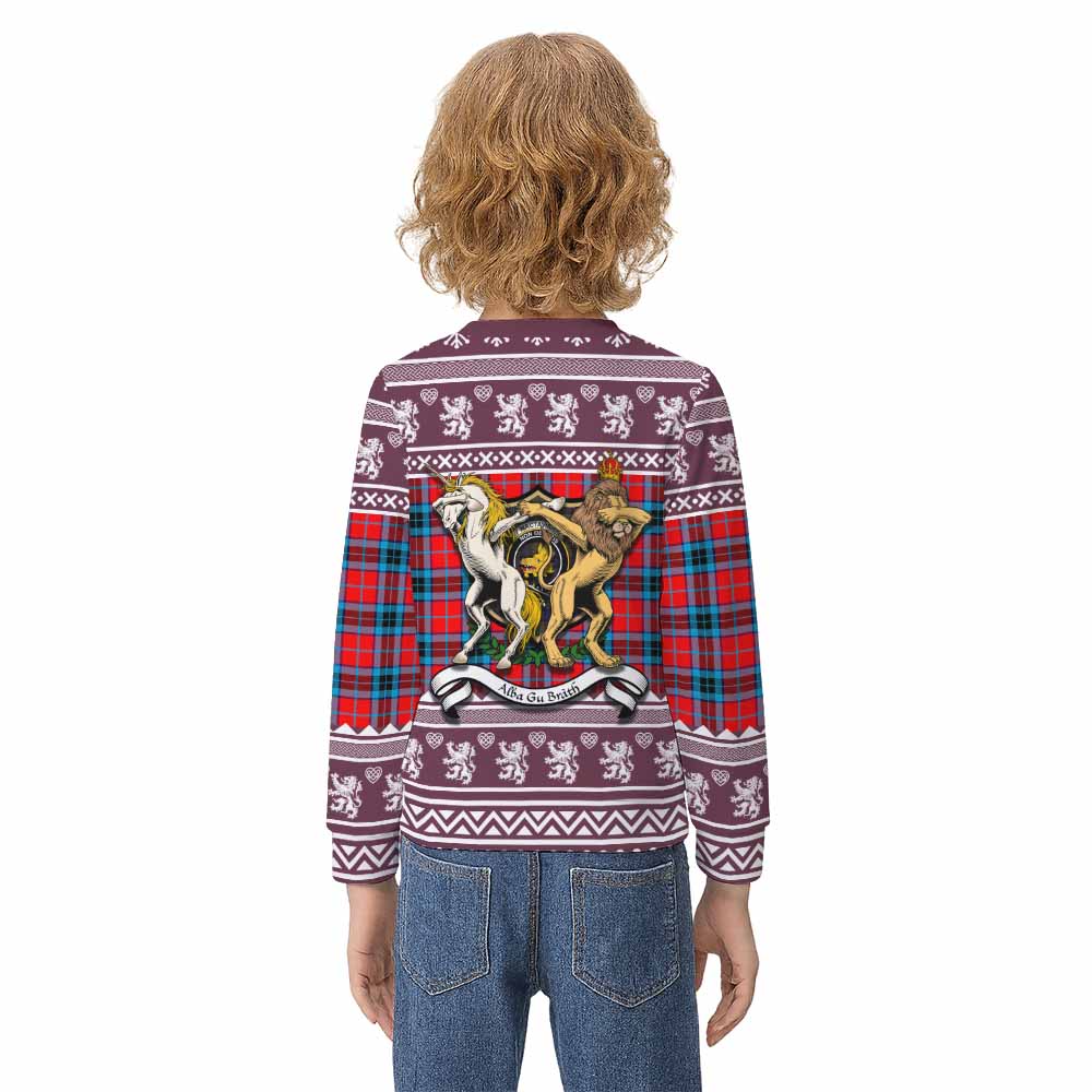 MacTavish (McTavish) Clan Tartan Crest Christmas Kid Ugly Sweatshirt Coat of Arms Funny Style - Tartan Vibes Clothing