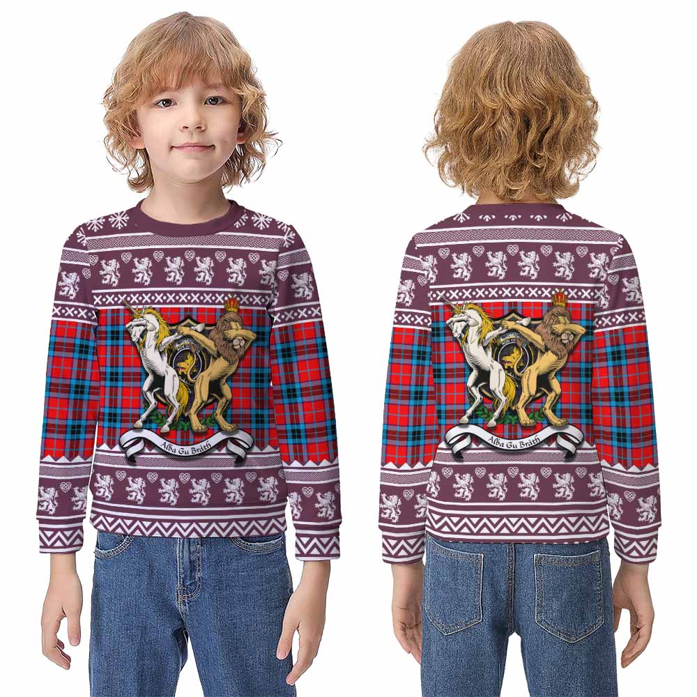 MacTavish (McTavish) Clan Tartan Crest Christmas Kid Ugly Sweatshirt Coat of Arms Funny Style - Tartan Vibes Clothing