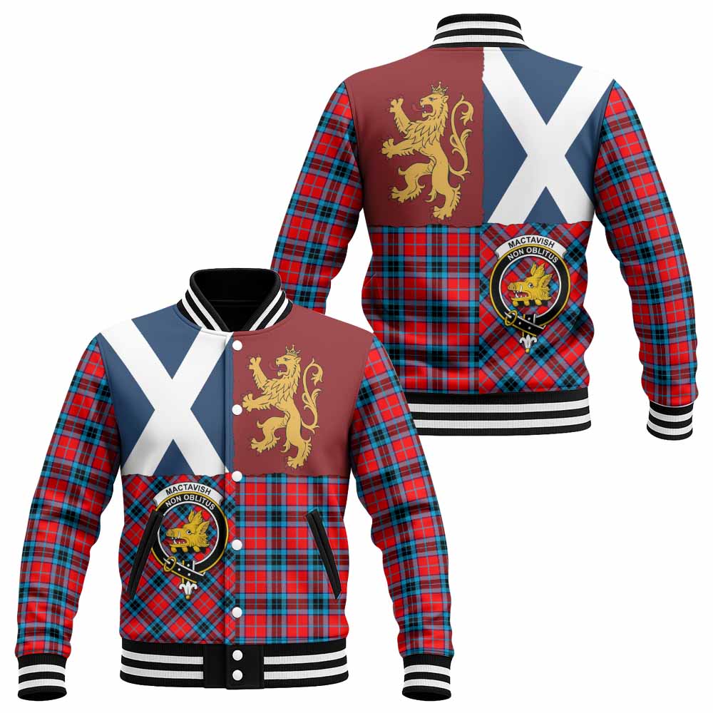 MacTavish (McTavish) Crest Tartan Baseball Jacket with Lion Rampant Saltire Style