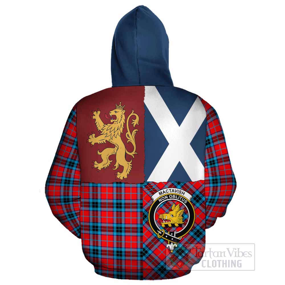 MacTavish (McTavish) Crest Tartan Cotton Hoodie with Lion Rampant Saltire Style - Tartan Vibes Clothing