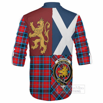 MacTavish (McTavish) Crest Tartan Ghillie Shirt with Lion Rampant Saltire Style