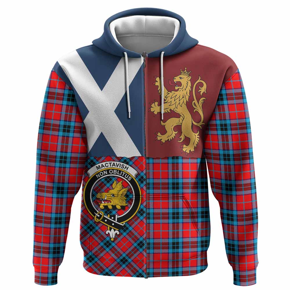 MacTavish (McTavish) Crest Tartan Hoodie with Lion Rampant Saltire Style