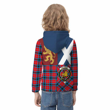 MacTavish (McTavish) Crest Tartan Kid Hoodie with Lion Rampant Saltire Style