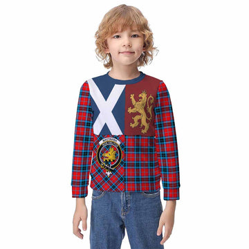 MacTavish (McTavish) Crest Tartan Kid Knitted Sweatshirt with Lion Rampant Saltire Style