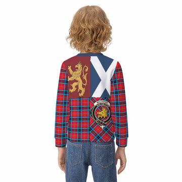 MacTavish (McTavish) Crest Tartan Kid Knitted Sweatshirt with Lion Rampant Saltire Style