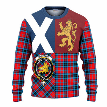 MacTavish (McTavish) Crest Tartan Knitted Sweater with Lion Rampant Saltire Style