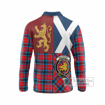 MacTavish (McTavish) Crest Tartan Long Sleeve Polo Shirt with Lion Rampant Saltire Style