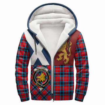 MacTavish (McTavish) Crest Tartan Sherpa Hoodie with Lion Rampant Saltire Style