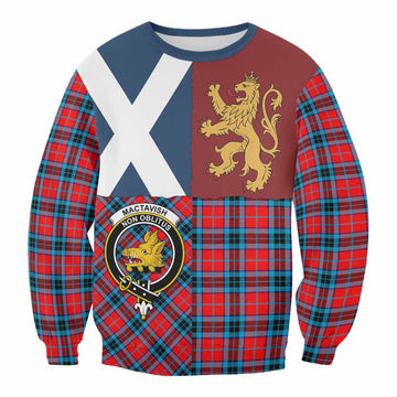 MacTavish (McTavish) Crest Tartan Sweatshirt with Lion Rampant Saltire Style