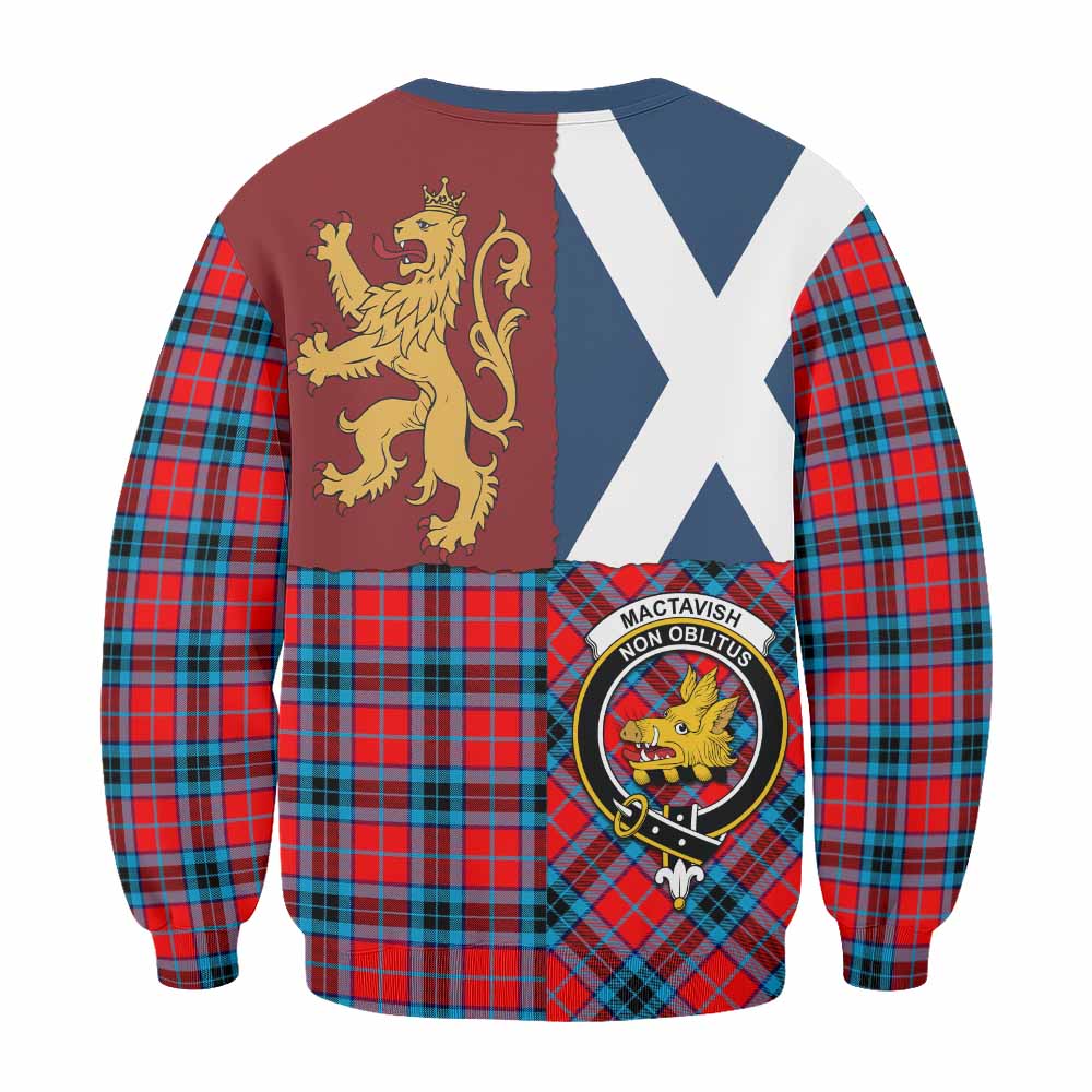 MacTavish (McTavish) Crest Tartan Sweatshirt with Lion Rampant Saltire Style