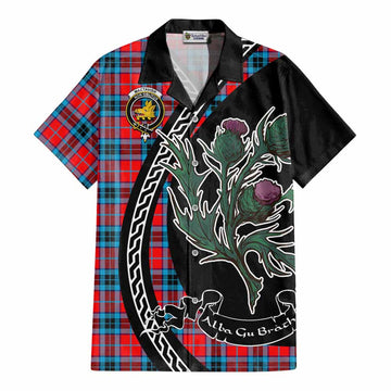 MacTavish (McTavish) Family Crest Tartan Cotton Hawaiian Shirt Alba Thistle Inspired