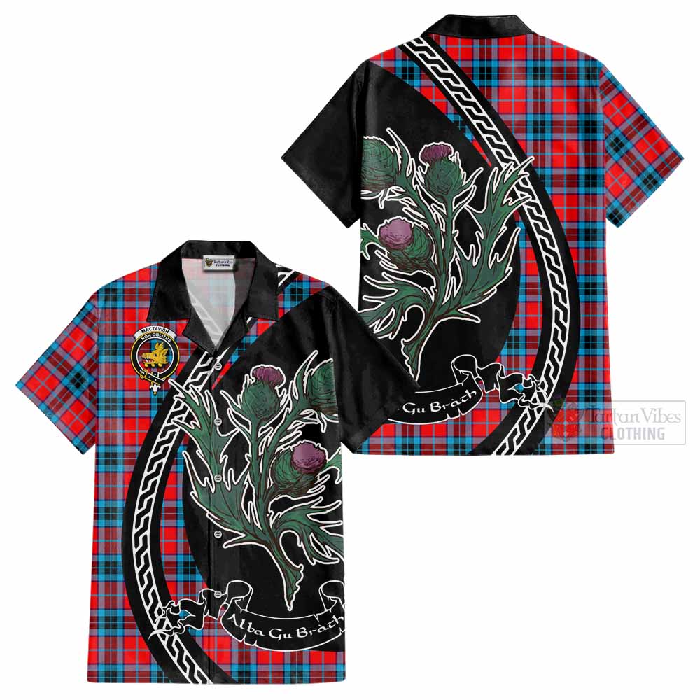 MacTavish (McTavish) Family Crest Tartan Cotton Hawaiian Shirt Alba Thistle Inspired - Tartan Vibes Clothing