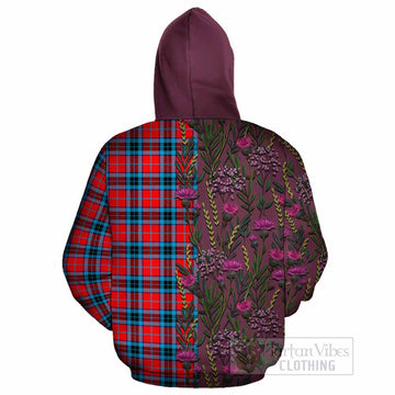 MacTavish (McTavish) Family Crest Tartan Cotton Hoodie Scottish Thistle Flower Pattern Half Style