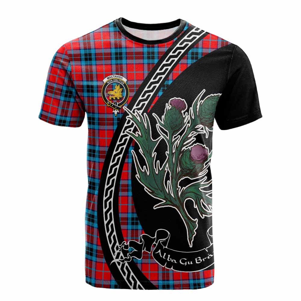 MacTavish (McTavish) Family Crest Tartan Cotton T-shirt Alba Thistle Inspired - Tartan Vibes Clothing