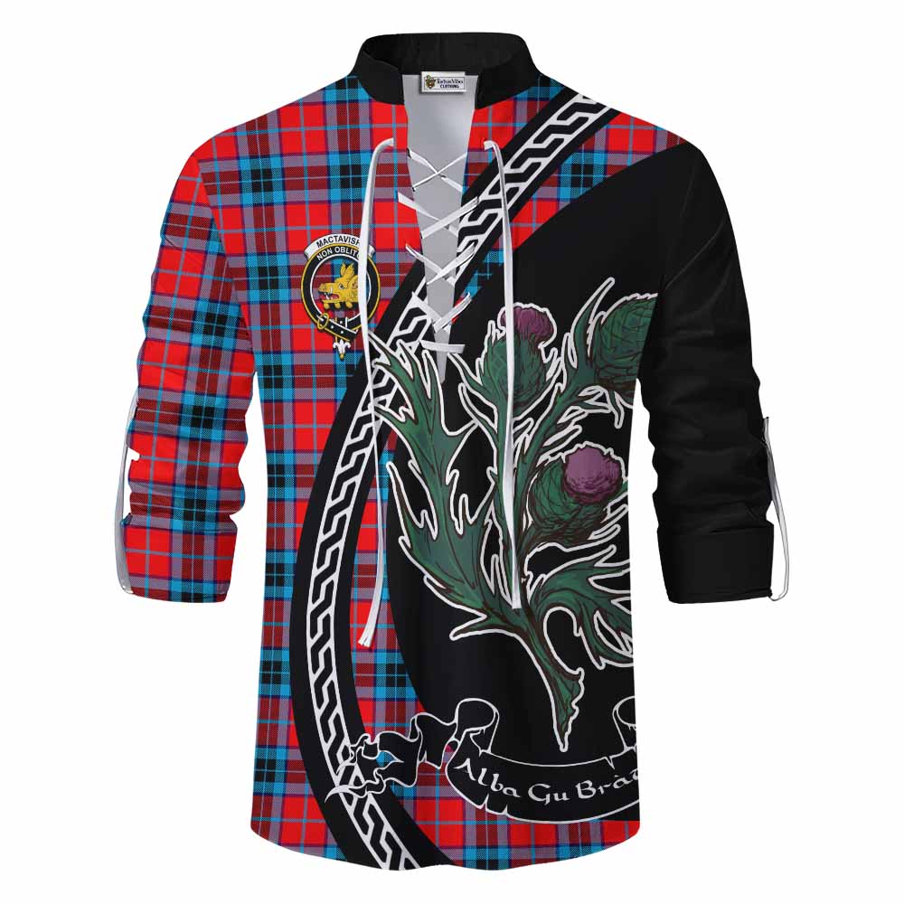 MacTavish (McTavish) Family Crest Tartan Ghillie Shirt Alba Thistle Inspired - Tartan Vibes Clothing